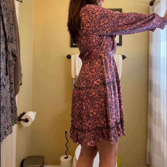 Bohemian style mini dress in navy and pink… - Picture 3 of 7